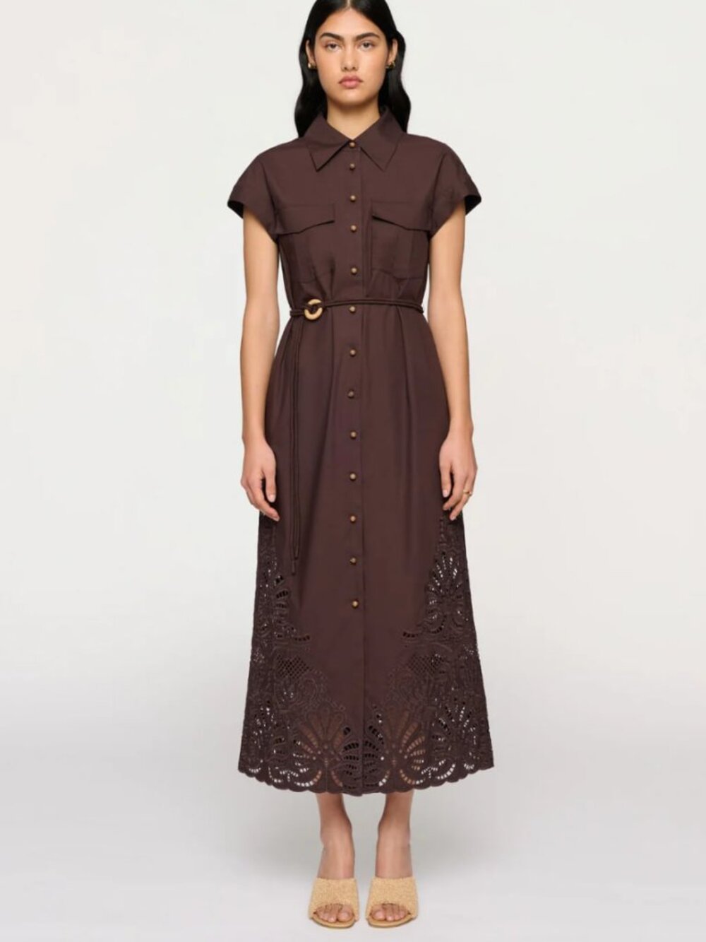 Clea NWOT Kya Embroidered Dress in Almadine XS